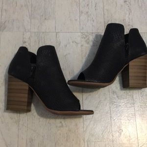 Black Open Toe Booties